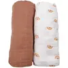 Image de Lot De 2 Draps Housse En Coton Bio Orange