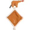 Image de Doudou Mouchoir Ours En Gaze De Coton Et Bouclette - Orsino Marron