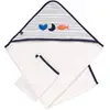 Image de Cape De Bain Et Gant En Double Gaze De Coton Et Éponge - Baby Sailor Blanc