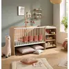 Image de Lit Bébé Combiné Évolutif En Décor Bois Avec Commode À Langer Étagère - Up Marron