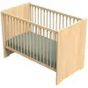 Image de Lit Bébé Avec Têtes De Lit Arrondies En Bois Décor Chêne Miel - Vanille Marron