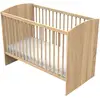 Image de Lit Bébé Avec Têtes De Lit Arrondies En Bois Décor Chêne Doré - Azur Marron