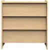 Image de Commode 3 Tiroirs Façades Inclinées En Bois Décor Chêne Miel - Cannelle Marron