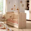 Image de Lit Bébé À Barreaux En Bois Décor Chêne Suave - Tokyo Marron