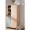 Image de Armoire 2 Portes Et 1 Niche Avec Claustra En Bois D ©cor Ch  ne Suave - Tokyo Vert/marron