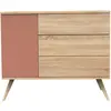 Image de Commode 1 Porte Et 3 Tiroirs - Seventies Marron/orange