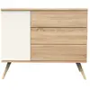Image de Commode 1 Porte Et 3 Tiroirs - Seventies Marron/ecru