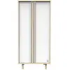 Image de Armoire 2 Portes En D ©cor Ch  ne Velours Et Avec Appliques En Bois - Nature Blanc