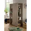 Image de Meuble De Rangement Avec Étagères Et Penderie En Décor Bois - Up Gris