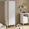 Image de Armoire 1 Porte Détail Imitation Bois Texturé Et Pieds Bois - Paloma Blanc/marron