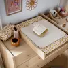 Image de Matelas À Langer Avec Sa Housse En Double Gaze De Coton Et Sa Serviette - Petit Chou Ecru/rose