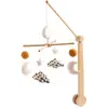Image de Mobile Musical Bébé En Bois Avec 4 Jouets - Leopard Ecru/caramel