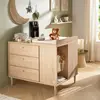 Image de Commode-îlot Bébé Avec Rangements 3 Faces - Ilot Bebe Marron