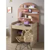 Image de Bureau Enfant - Décor Bois Chêne Sépia Forme Arche Rouge/marron