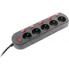 Image de Multiprise Zenitech 5 Prises Avec 6 Interrupteurs Noire - Cable 2m
