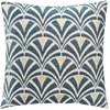 Image de Housse De Coussin Géométrique En Chenille Bleu