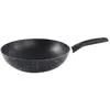 Image de Wok 28cm Aluminium Forge Effet Pierre Tous Feux Dont Induction