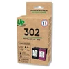 Image de UPRINT Pack de 2 cartouches d'encre remanufacturées UPRINT HP 302 noire et couleur   Fabriquées en France