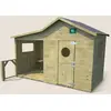 Image de Cabane En Bois Traité Avec Préau Et Banc Hacienda Marron