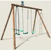 Image de Portique En Bois Rond 4 Agrès Avec Face À Face Et Échelle Gabin Vert