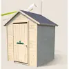Image de Cabane En Bois Avec Fenêtre Et Boîte Aux Lettres Garance Beige