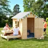 Image de Cabane En Bois Avec Table Pique-nique Tiana Marron