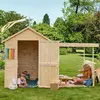 Image de Cabane En Bois Avec Pergola Ajourée Eugenie Marron