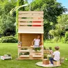 Image de Cabane Tour En Bois Avec Comptoir Et Bac À Sable Shopping Marron
