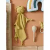 Image de Doudou personnalisable en gaze de coton + hochet rond curry