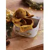 Image de Doudou en gaze de coton personnalisable et sa valisette ocre