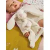 Image de Doudou lapin bi-matière personnalisable blanc