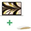 Image de MacBook Air M2 (2022) 13.6', 256 Go, Lumière Stellaire - Design élégant, écran Liquid Retina, processeur Apple M2 puissant, clavier AZERTY rétroéclairé et Magic Mouse 2 Jaune inclus - Très bon état en occasion ou reconditionné
