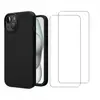 Image de Coque iPhone 15 et 2 écrans de protection - Silicone - Noir en occasion ou reconditionné