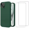 Image de Coque iPhone 15 et 2 écrans de protection - Silicone - Vert en occasion ou reconditionné