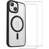 Image de Coque iPhone 14 et 2 écrans de protection - TPU - Noire et transparente en occasion ou reconditionné