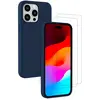 Image de Coque iPhone 15 Pro et 2 écrans de protection - Silicone - Navy Blue en occasion ou reconditionné