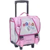 Image de Cartable À Roulettes Textile Poignée Télescopique Teo Jasmin 38 Cm Noir / Rose / Gris