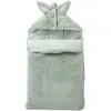 Image de Nid D’ange Fausse Fourrure Doublé Gaze De Coton Rayé Vert De Gris (0-6 Mois) Vert De Gris, Blanc