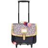 Image de Cartable Trolley Fille Polyester Recyclé Imprimé Fleuri Antonia 38 Cm Bleu Marine