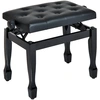 Image de HOMCOM Banc de piano, banc de clavier réglable en hauteur en bois massif, tabouret piano avec siège rembourré polyuréthane à 10 boutons, stable et antidérapant, charge 200kg, noir