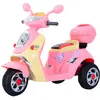 Image de Moto Scooter Électrique Pour Enfants 6 V Env. 3 Km/h 3 Roues Et Topcase Effet Lumineux Et Sonore Rose Pink