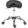 Image de HOMCOM Tabouret à roulettes, tabouret de massage avec hauteur réglable 49-61 cm et selle ergonomique, chaise de travail à roulettes pivotant 360°, pour salon de massage, tatouage, clinique, spa, noir