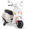Image de Scooter Moto Électrique Enfant Vespa 6v Musique Mp3 Port Usb Klaxon Phare Feu Ar Blanc