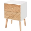 Image de HOMCOM Table de chevet Chiffonnier Commode Meuble de Rangement avec 2 tiroirs Scandinave 40L x 30l x 56H cm en Bois