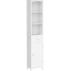 Image de HOMCOM Meuble Colonne de Salle de Bain Meuble colonne rangement WC avec étagère et tiroir, placard 34L x 24l x 170H cm Blanc