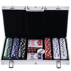 Image de HOMCOM Mallette de Poker Coffret de Poker Complet avec 300 jetons 2 Jeux de Cartes + 2 clés Aluminium
