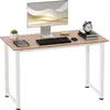 Image de HOMCOM Table d'ordinateur table de salle à manger 120L x 60l x 76H cm chêne et Blanc Multifonction Grand Plateau Cadre Robuste en métal