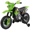 Image de Moto Cross Électrique Enfant 6v Phares Klaxon Musiques Roues Auxiliaires Amovibles Green