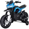 Image de Moto Électrique Enfant 25w 6v 3 Km/h Max. Effets Lumineux Sonores Roulettes Amovibles Bleu