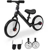 Image de Vélo Enfant Draisienne 2 En 1 Roulettes Pédales Amovibles Hauteur Selle Réglable Noir